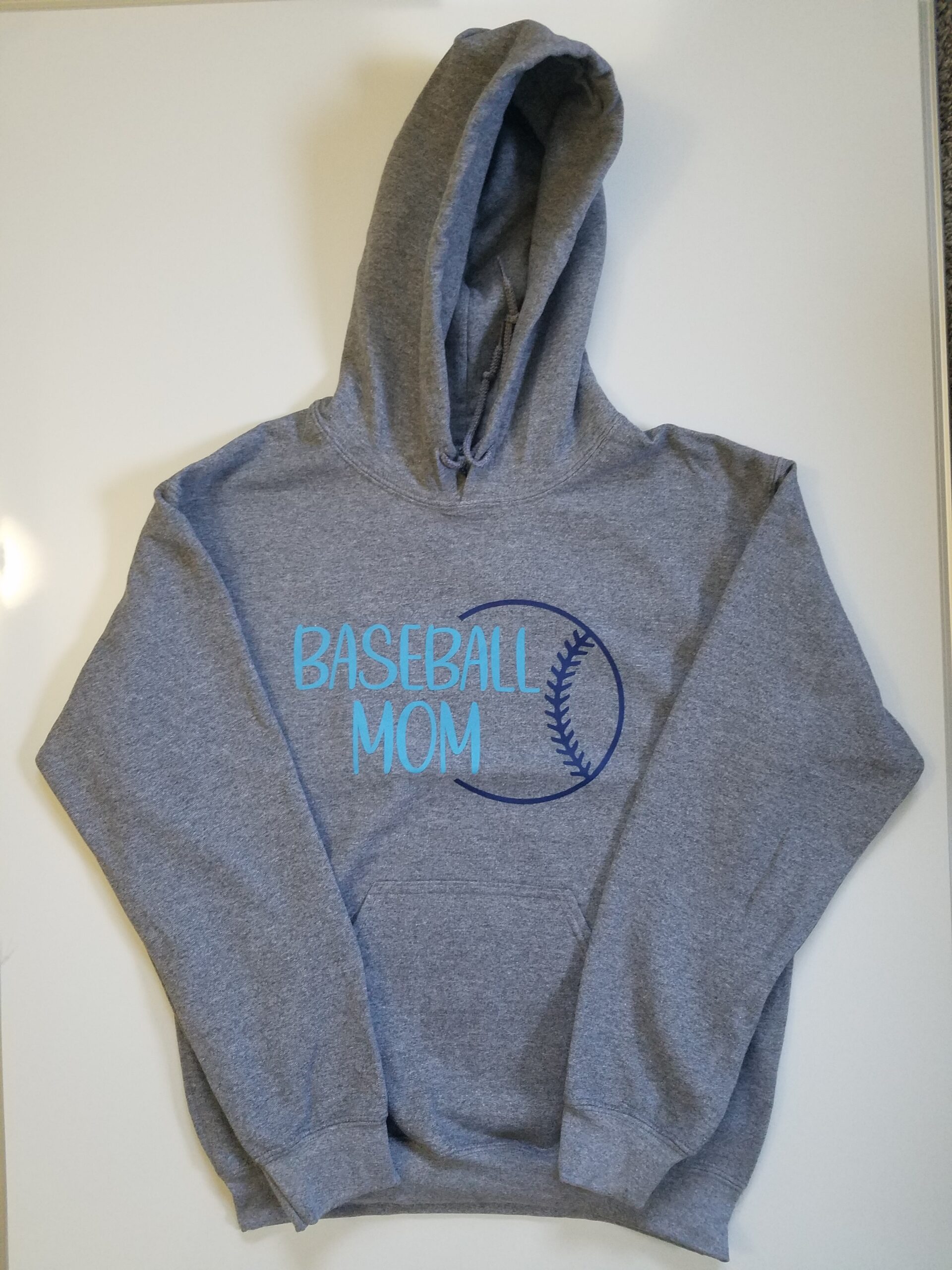 Gray Baseball Mom Hoodie
